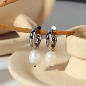 Pearl Hoops | Lourell Chic
