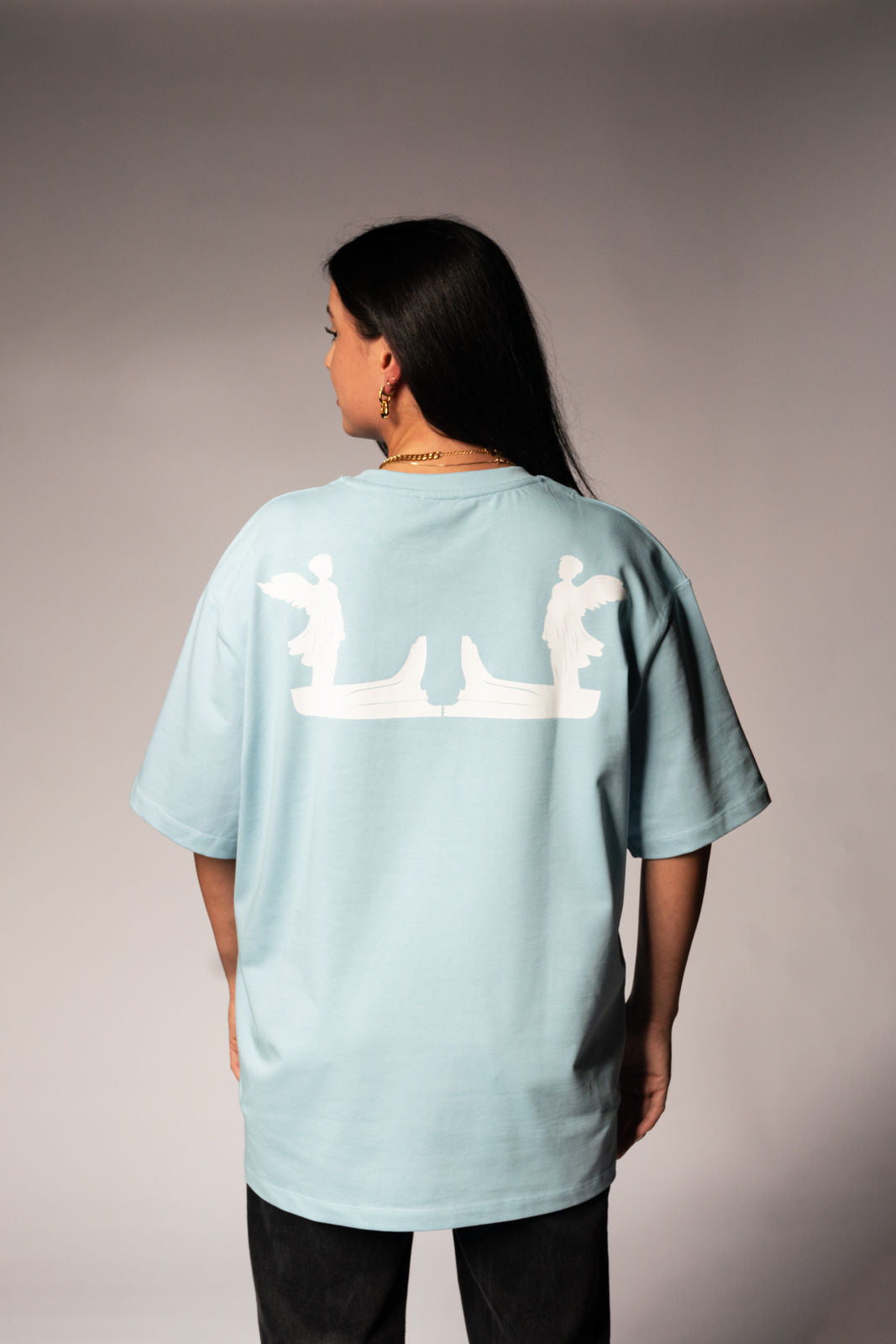 Signature Oversized Fit Tee – Sky Blue