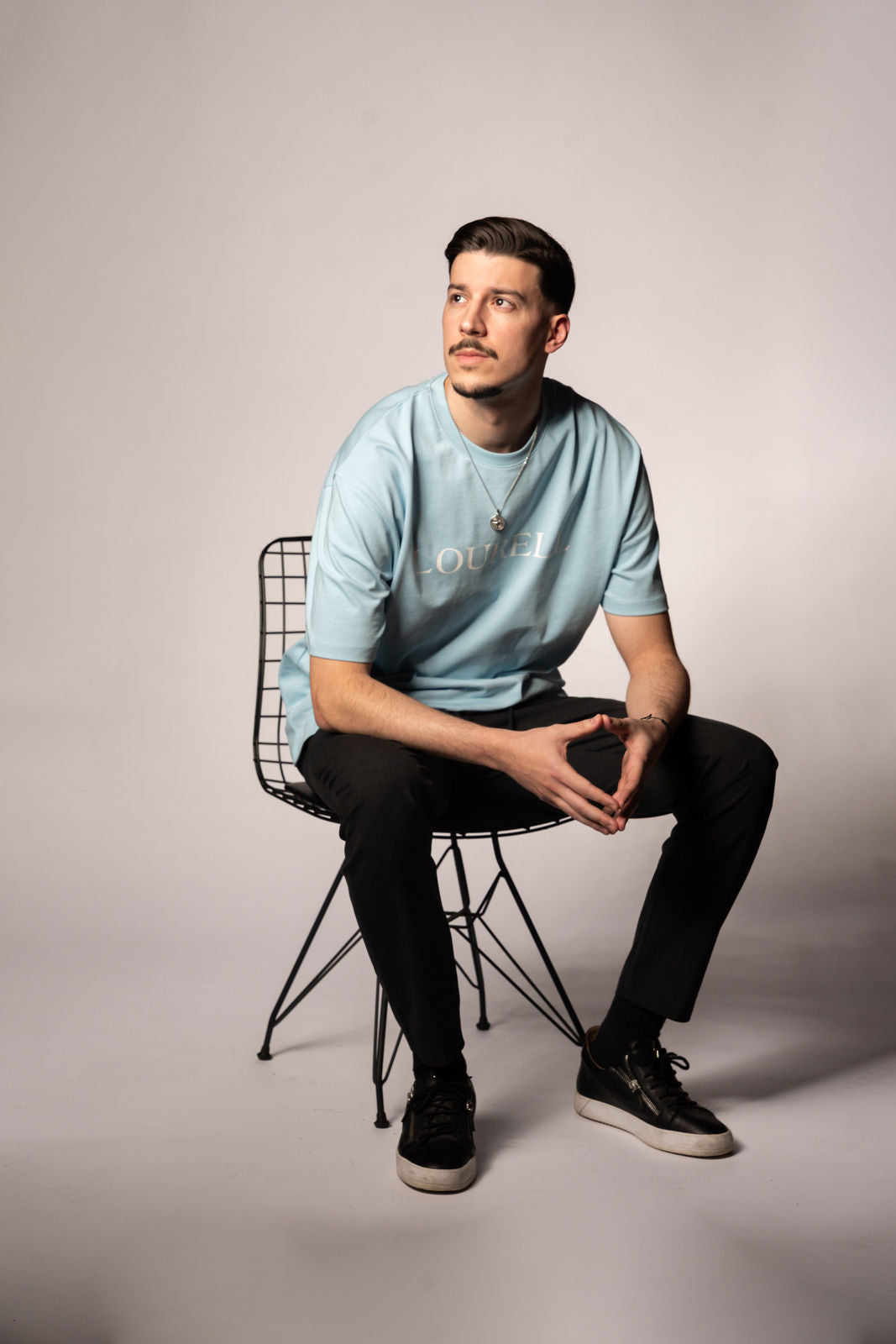 Signature Oversized Fit Tee – Sky Blue