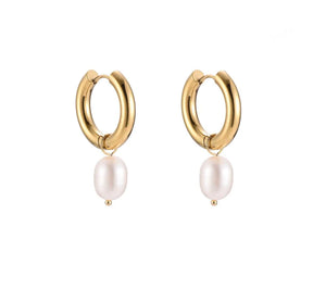 Pearl Hoops | Lourell Chic